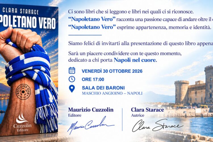 Invito alla presentazione di Napoletano Vero, 30 ottobre 2026, Sala dei Baroni, Maschio Angioino